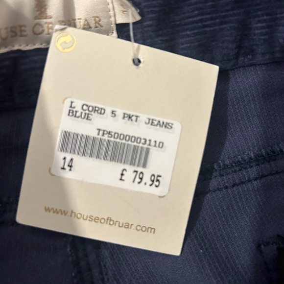 House of Bruar Womens Corduroy Pants Blue Straight Leg Size 14 - Picture 4 of 6